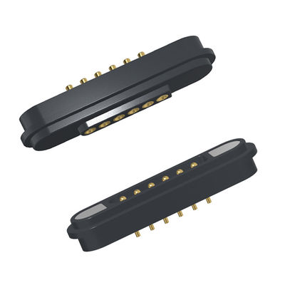 6 Position Magnet Spring-Loaded Pogo Pin Connector  Electric Magnetic Power Connector