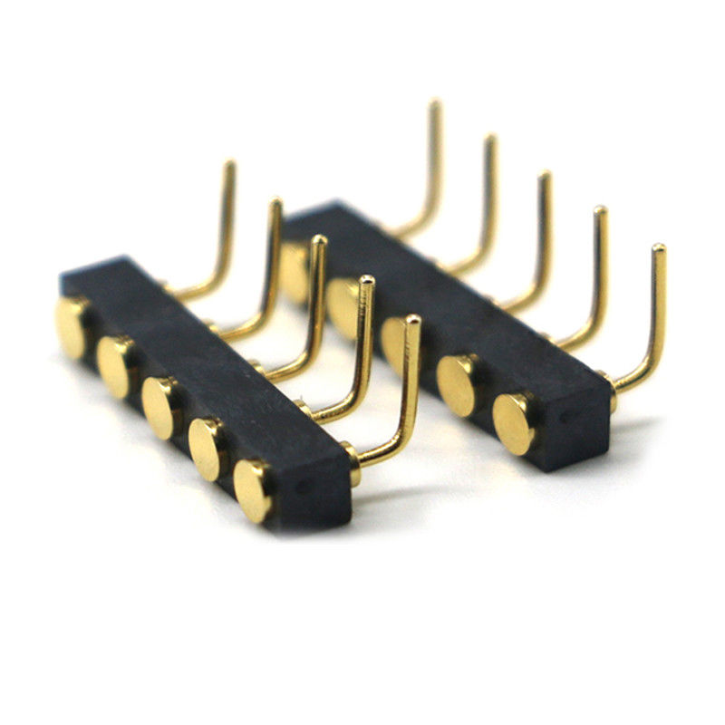 Right Angle Female Pin Connector Customized 5 Pin Pogo Connector 2.54mm Pitch